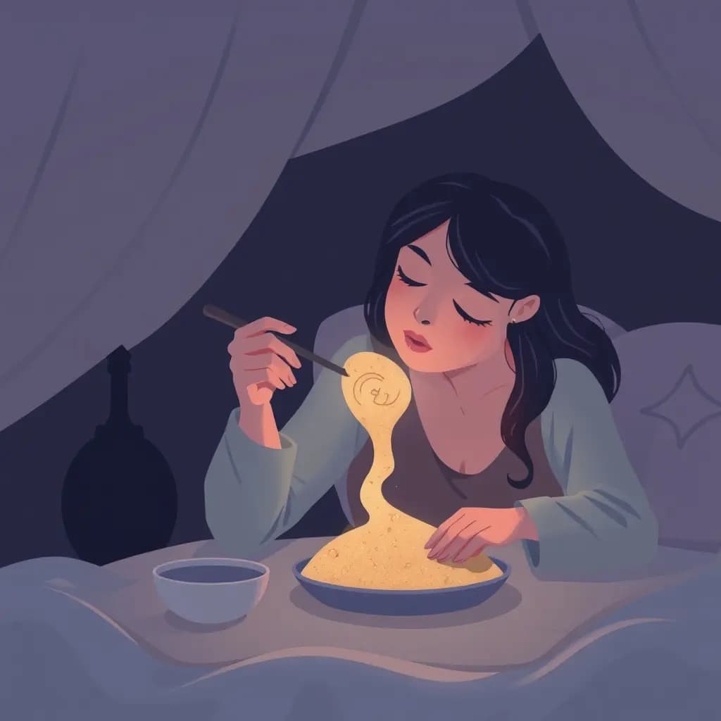 Dream illustration: Eating food that's delicious then suddenly tastes like sand