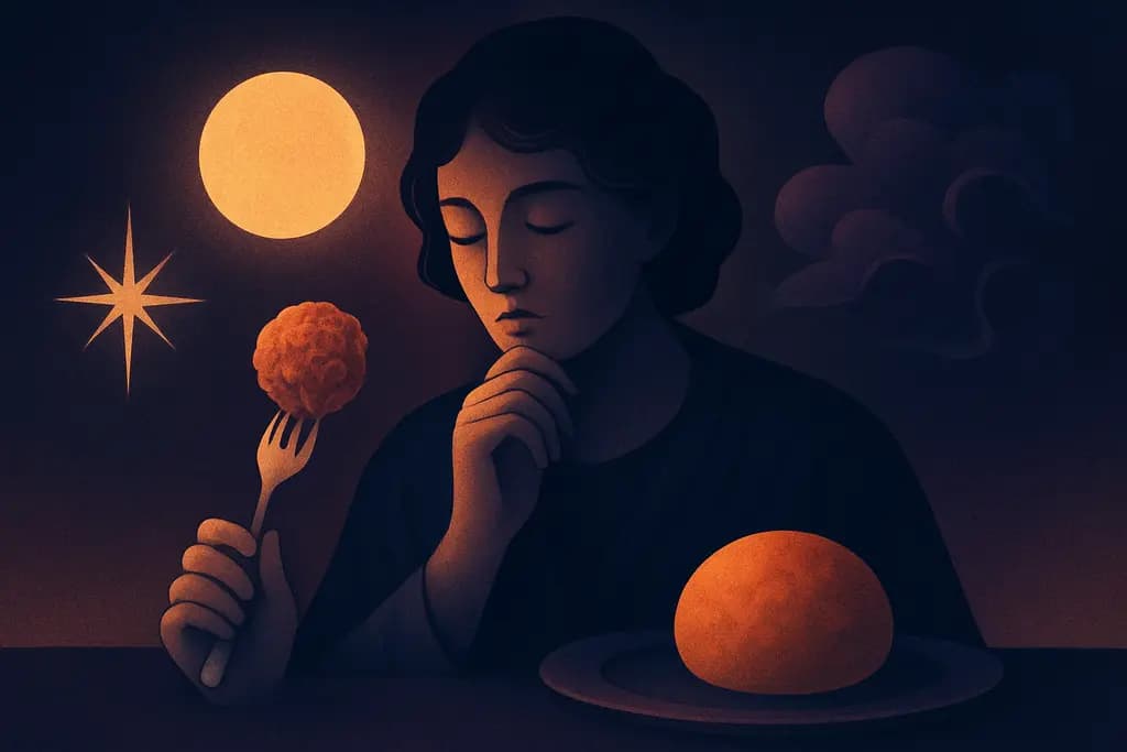 Dream illustration: eating two unknown foods dream meaning