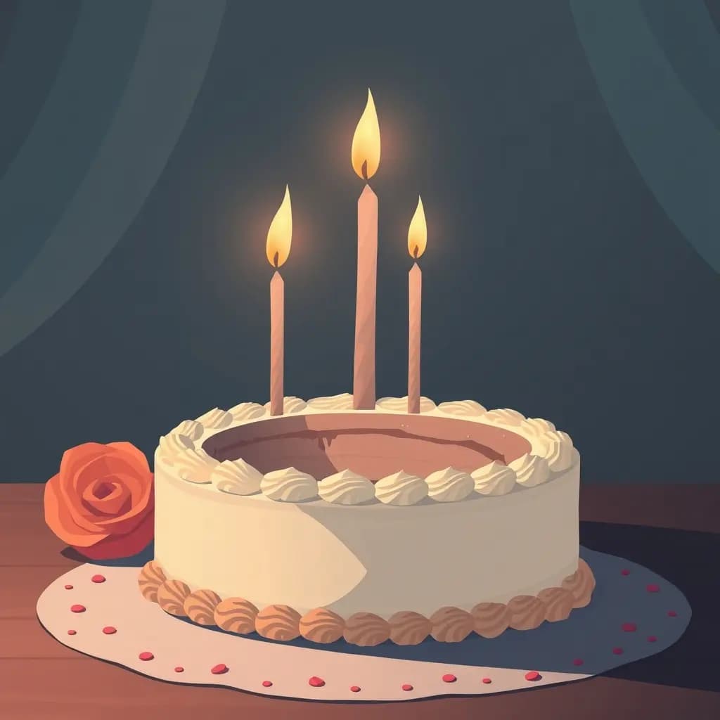 Dream illustration: Empty birthday cake