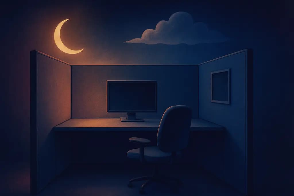 Dream illustration: Empty office cubicle