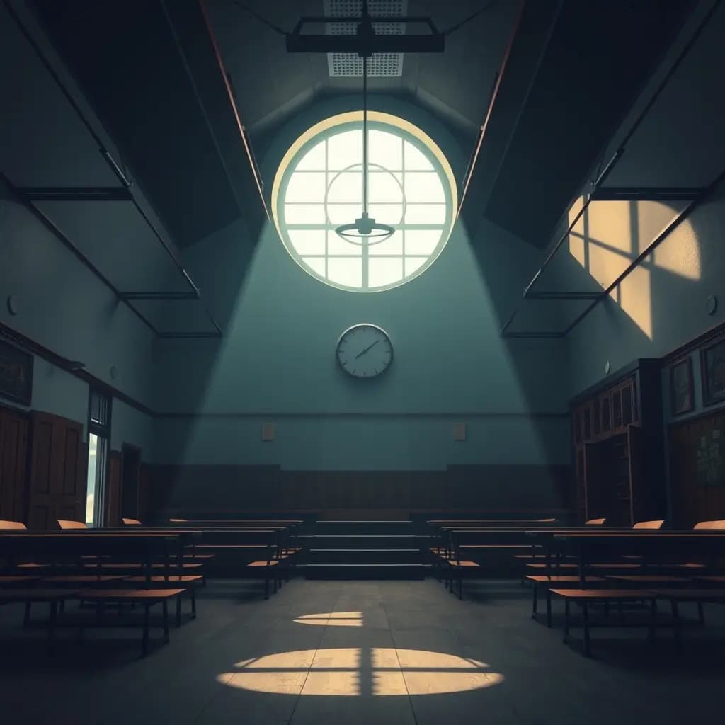 Dream illustration: Empty school hall
