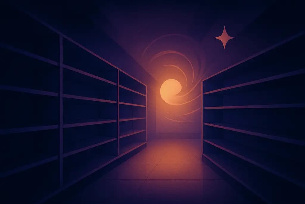 Dream illustration: Empty supermarket shelves