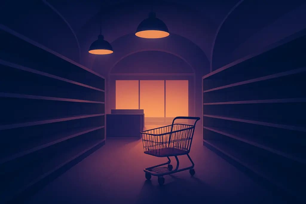 Dream illustration: Empty supermarket