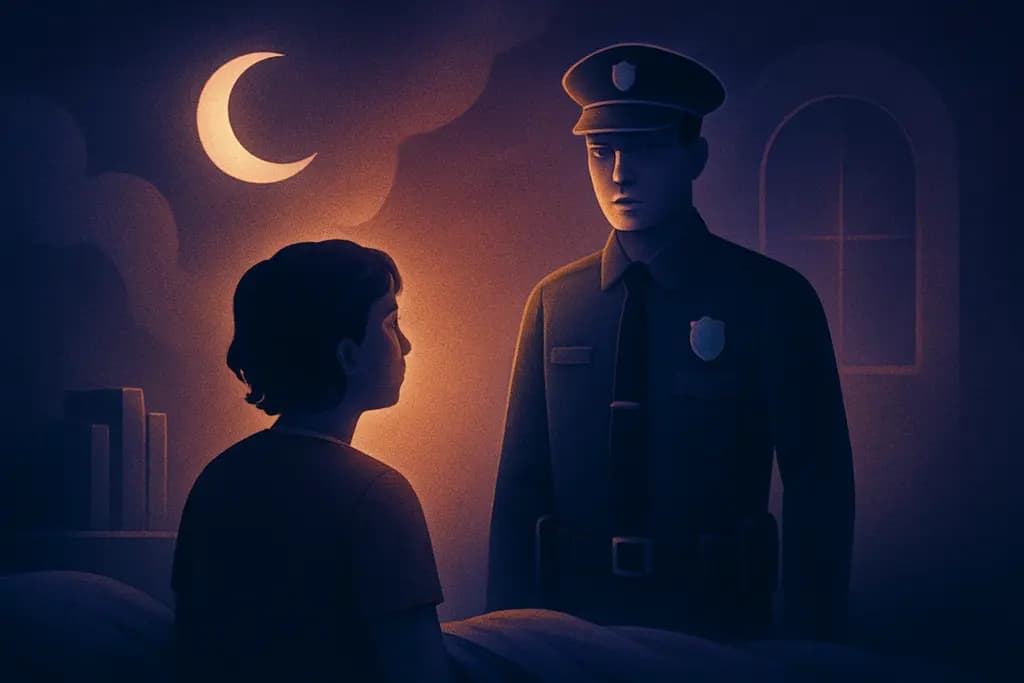 Dream illustration: Encounter with authority figure (police/teacher)