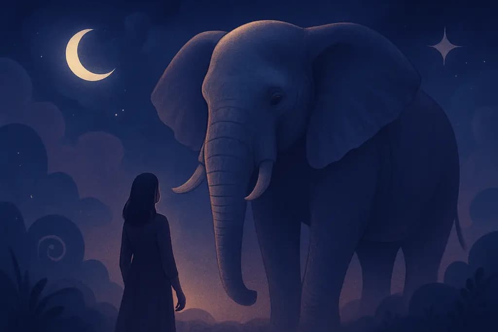 Dream illustration: Encountering a huge elephant or other large benign animal