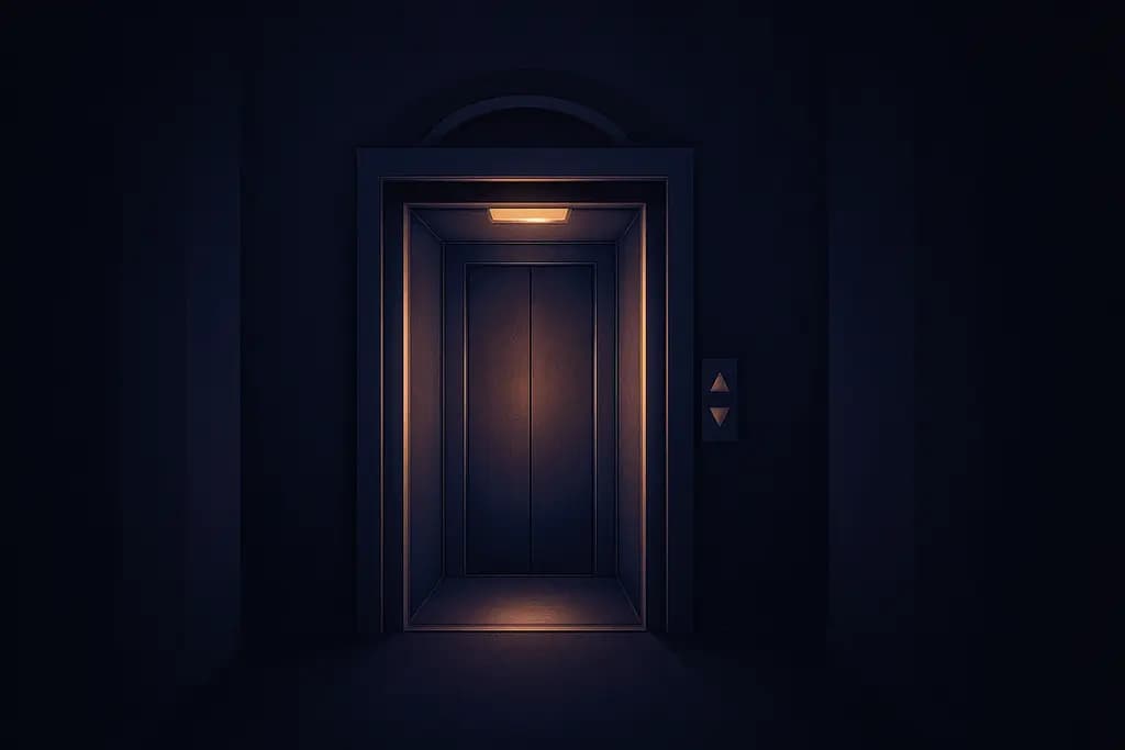 Dream illustration: Endless elevator that never reaches a floor