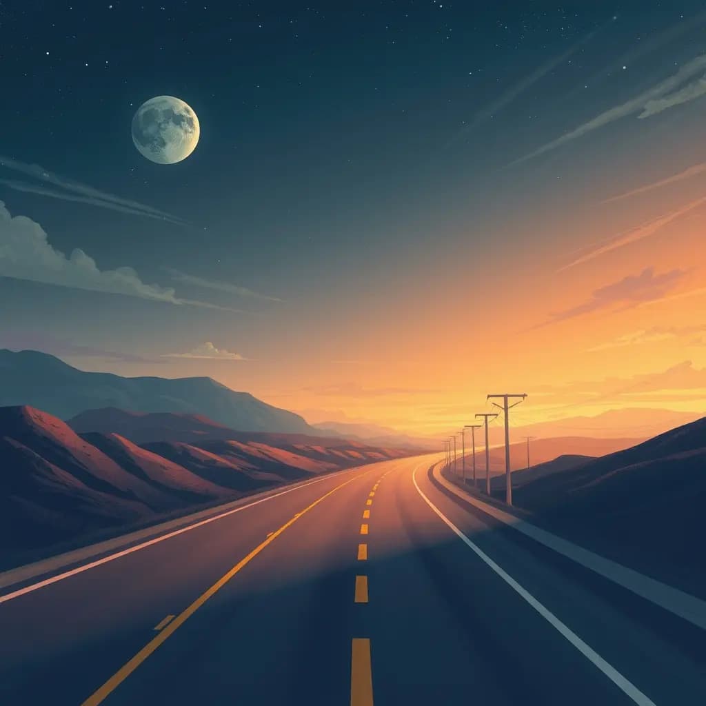 Dream illustration: Endless highway ahead