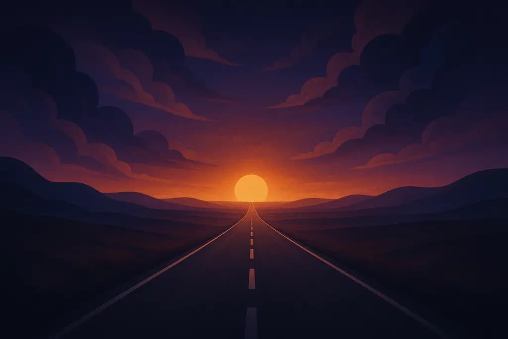 Dream illustration: Endless open road