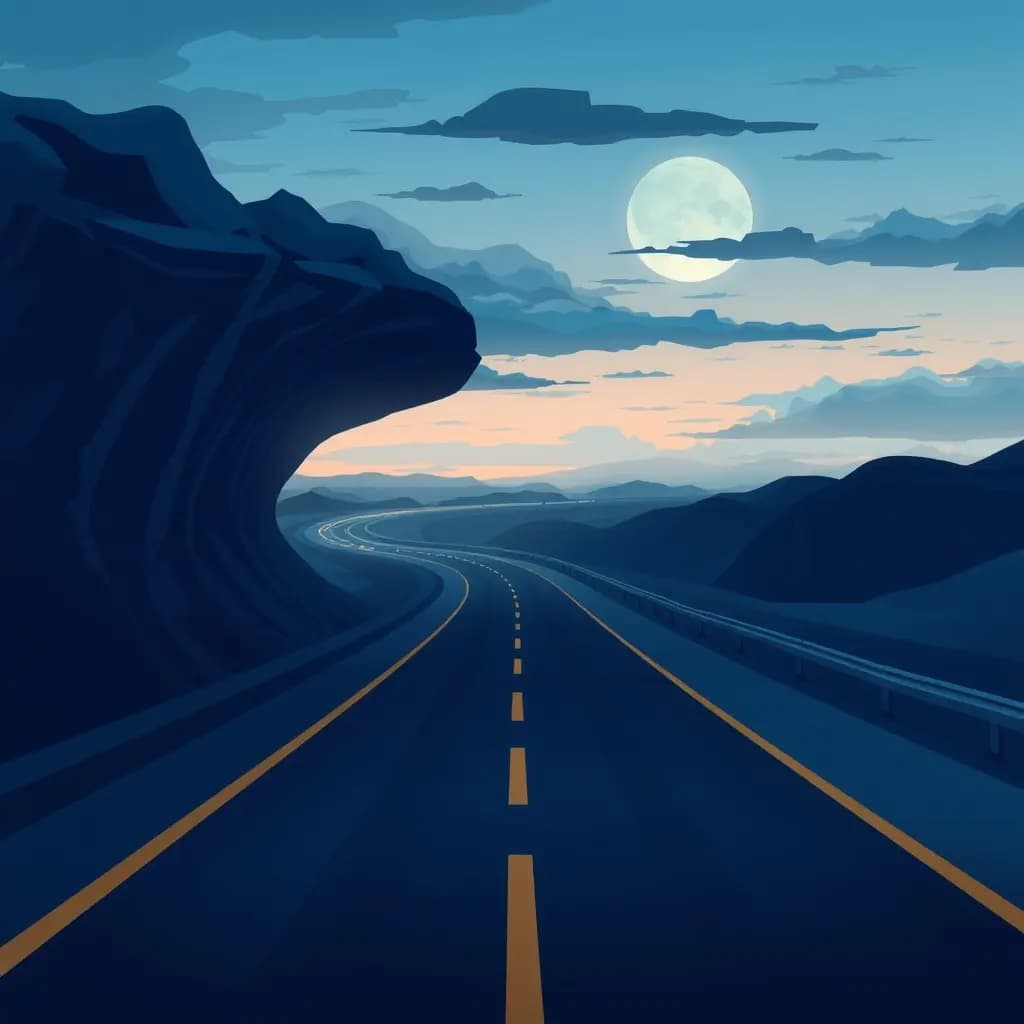 Dream illustration: Endless road or highway