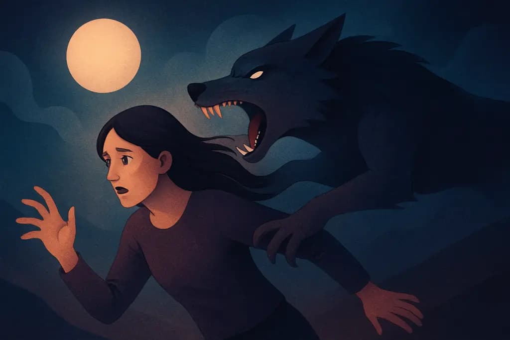 Dream illustration: escaping danger biting me