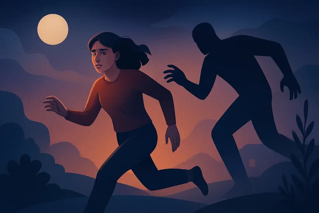 Dream illustration: escaping danger chasing me in dream