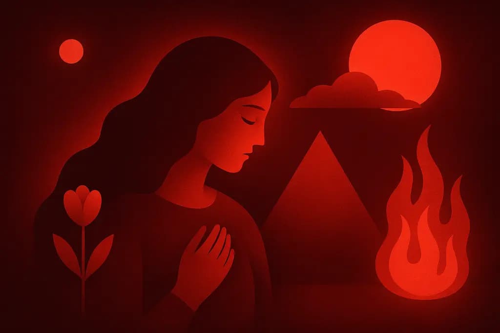 Dream illustration: Everything bathed in red