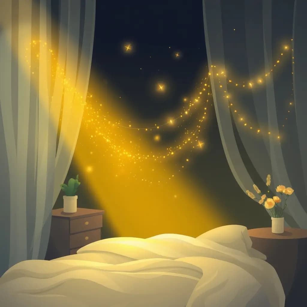 Dream illustration: Everything glowing golden
