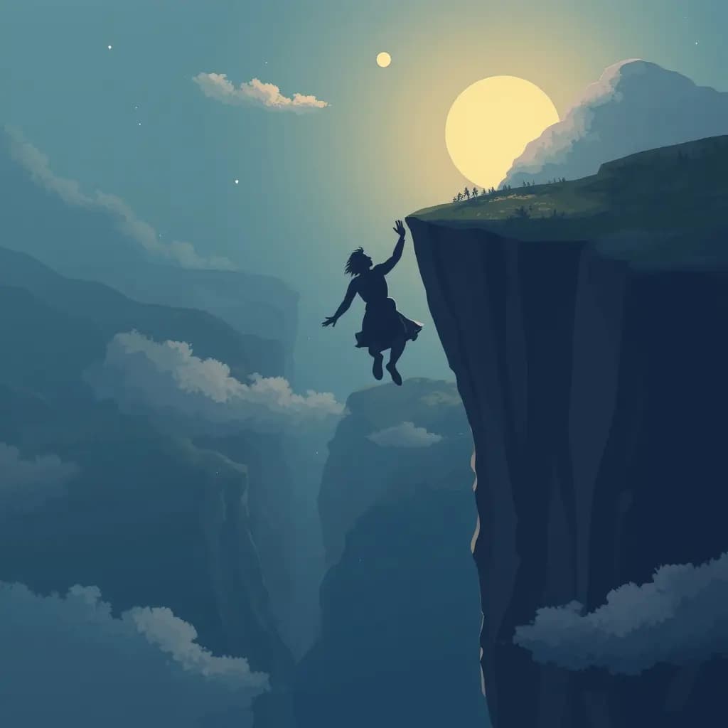 Dream illustration: Falling off a cliff