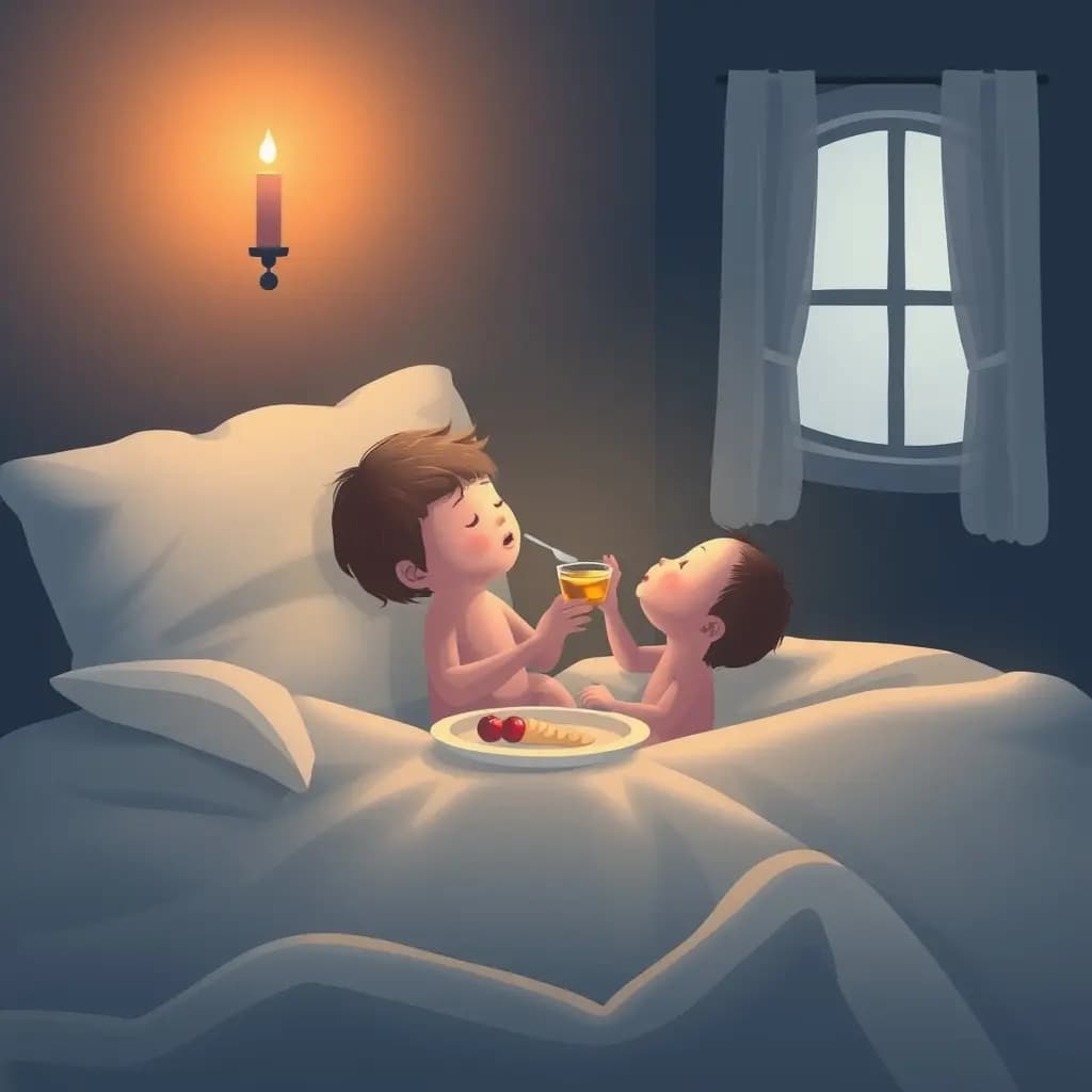 Dream illustration: Feeding an invisible child