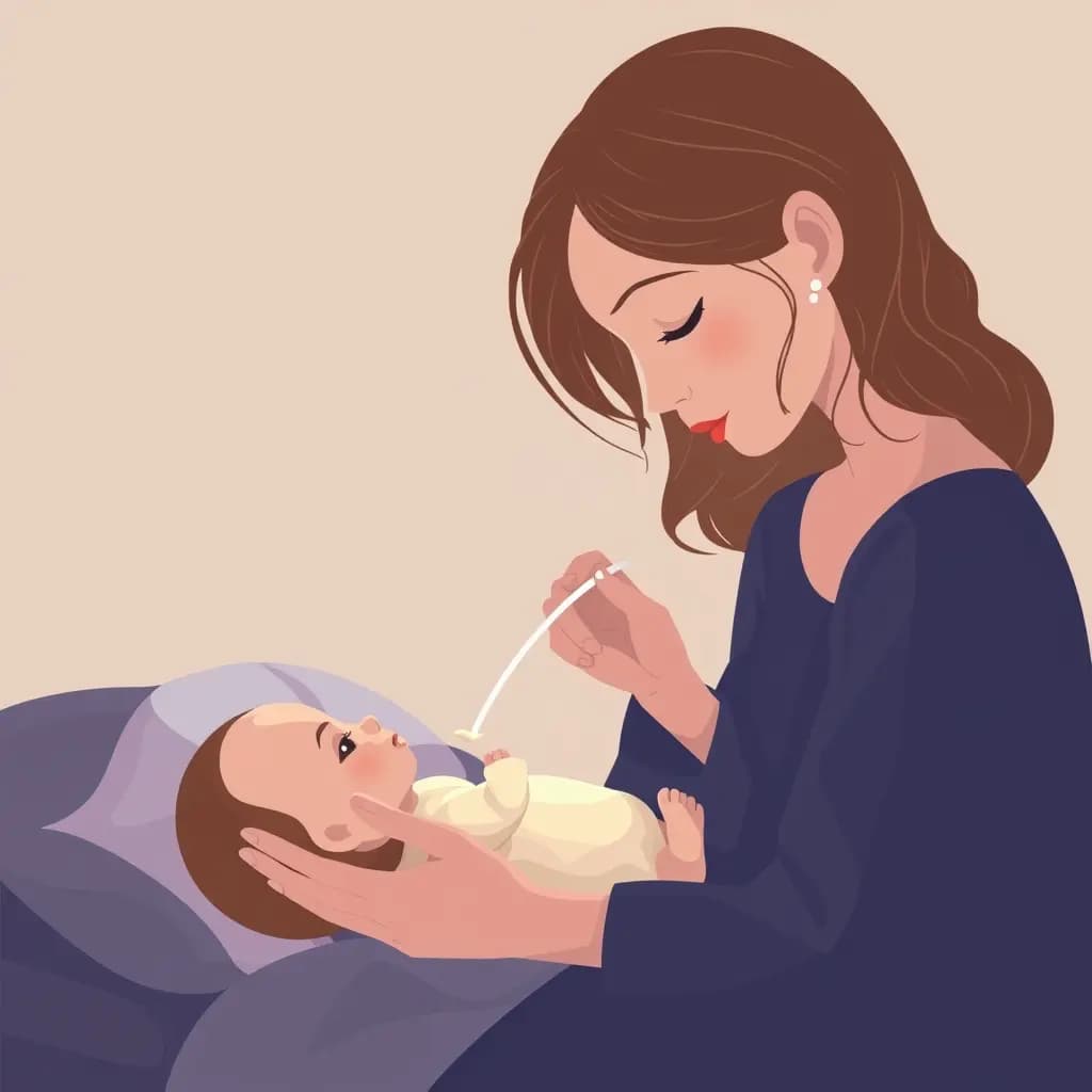 Dream illustration: Feeding an unknown baby