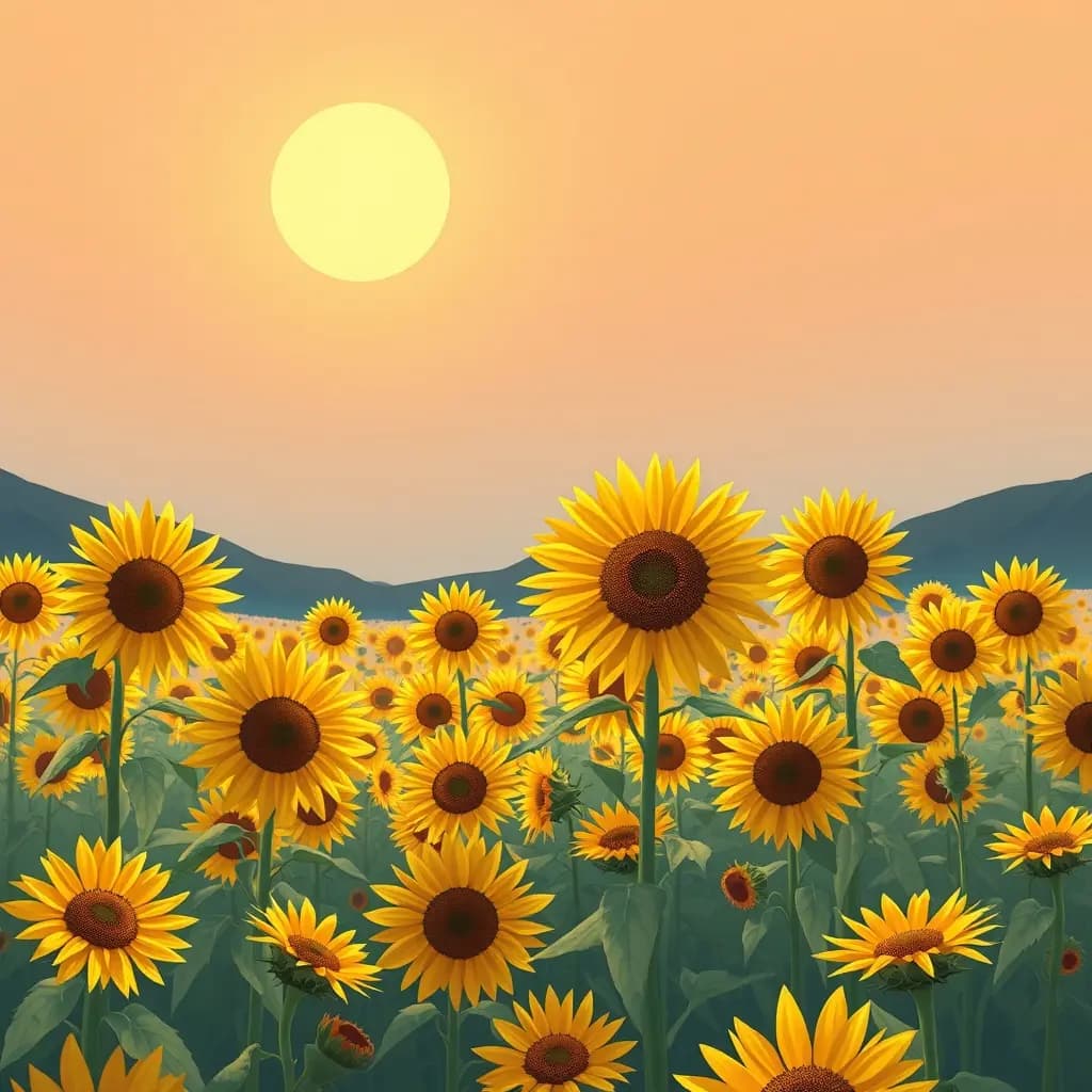 Dream illustration: Field Of Sunflowers
