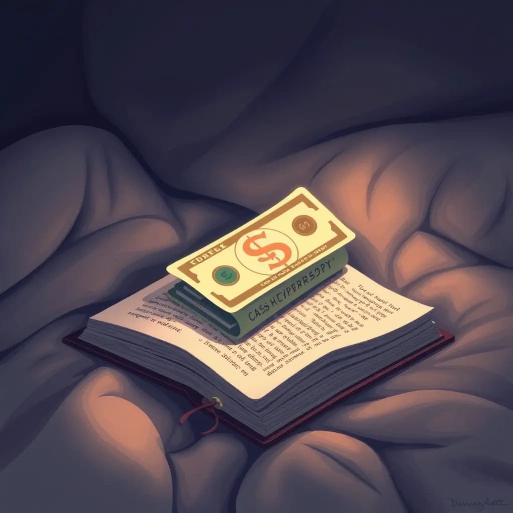 Dream illustration: Finding cash hidden inside a book