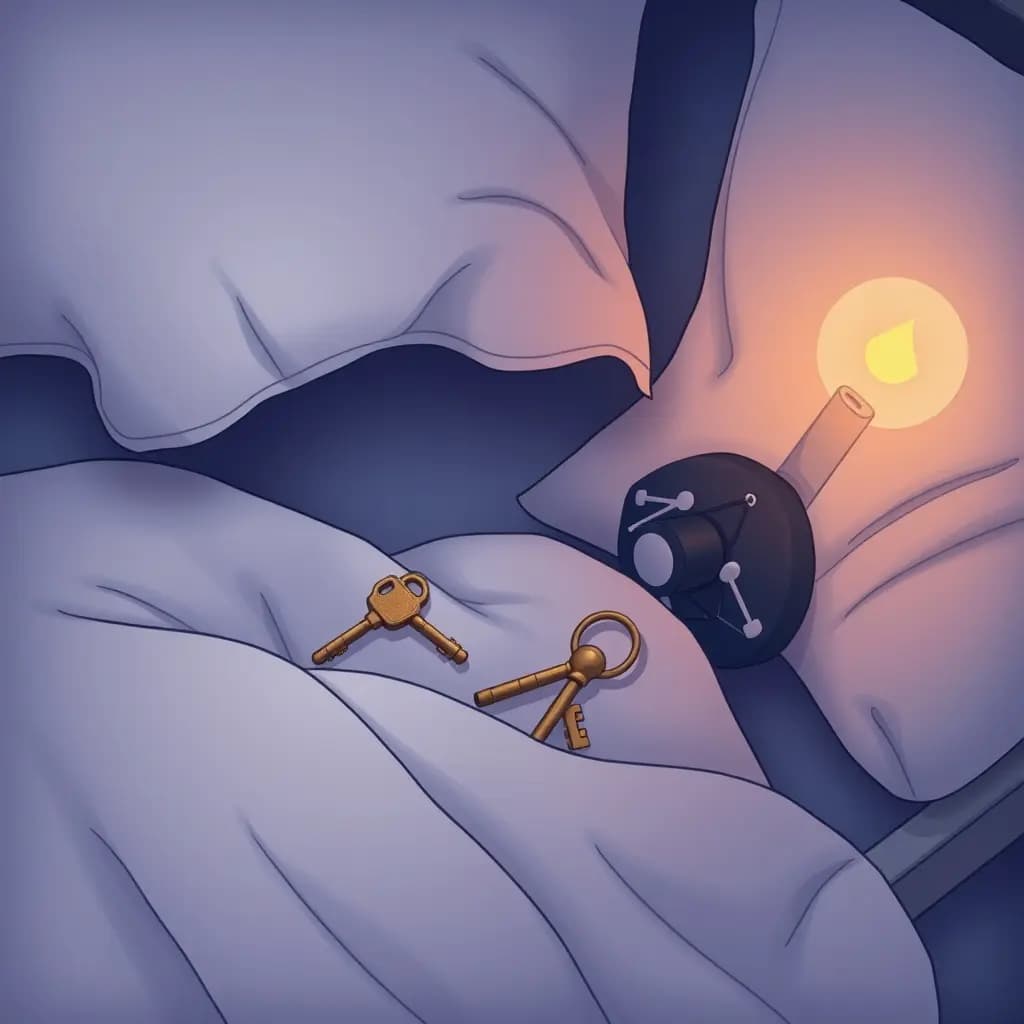 Dream illustration: Finding keys under pillow