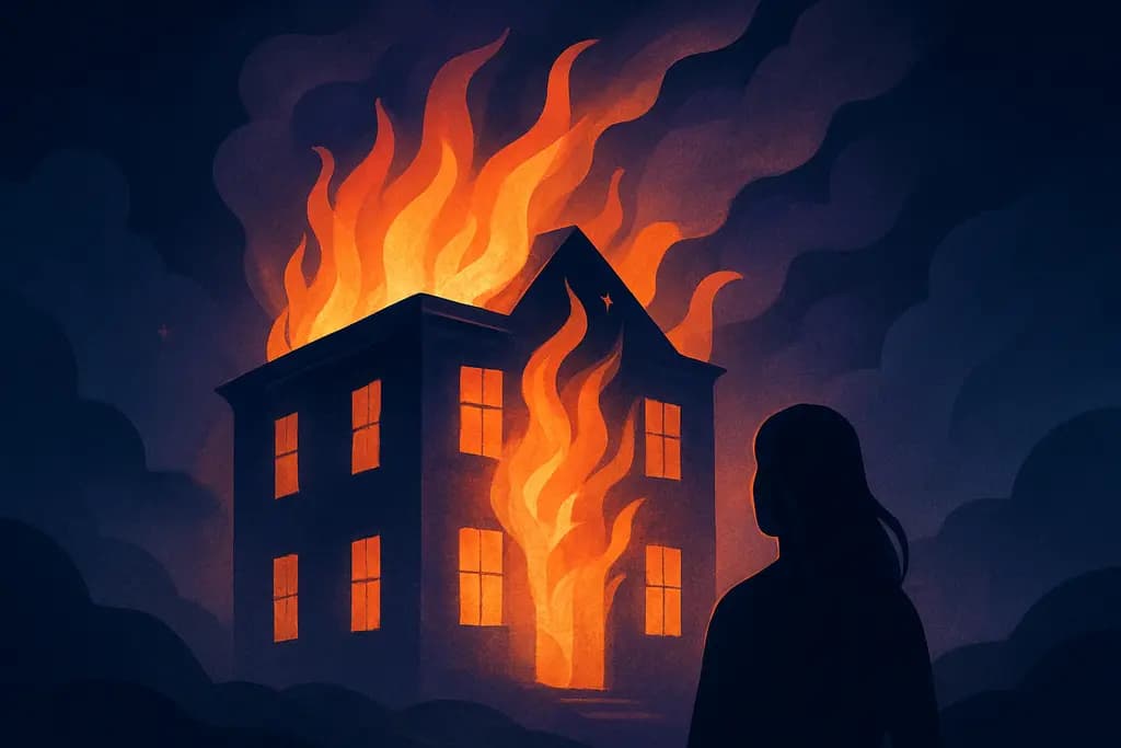 Dream illustration: Fire in a building