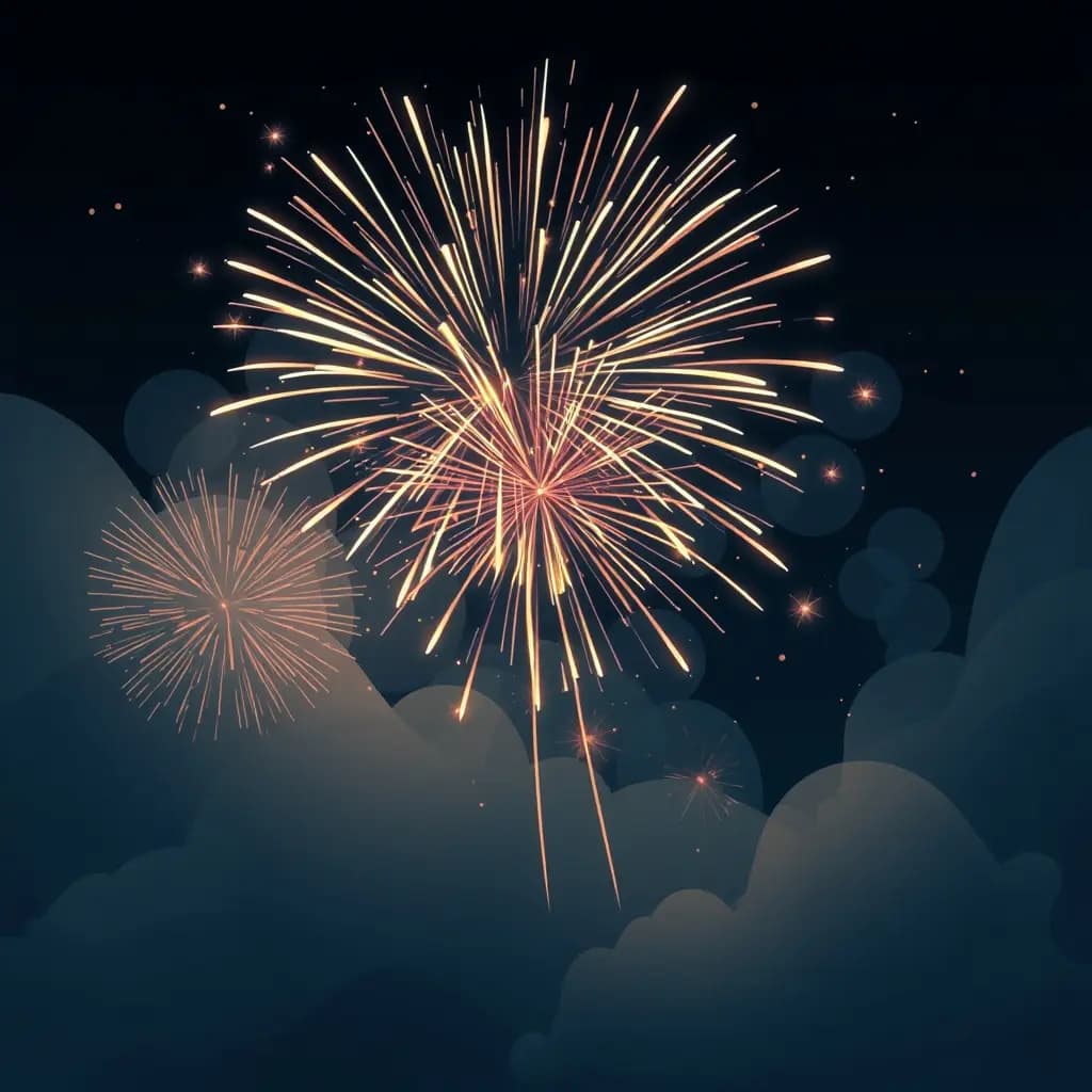 Dream illustration: Fireworks or bright bursts of light