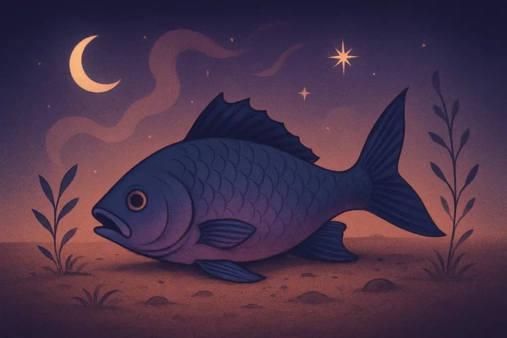 Dream illustration: Fish flopping on dry land