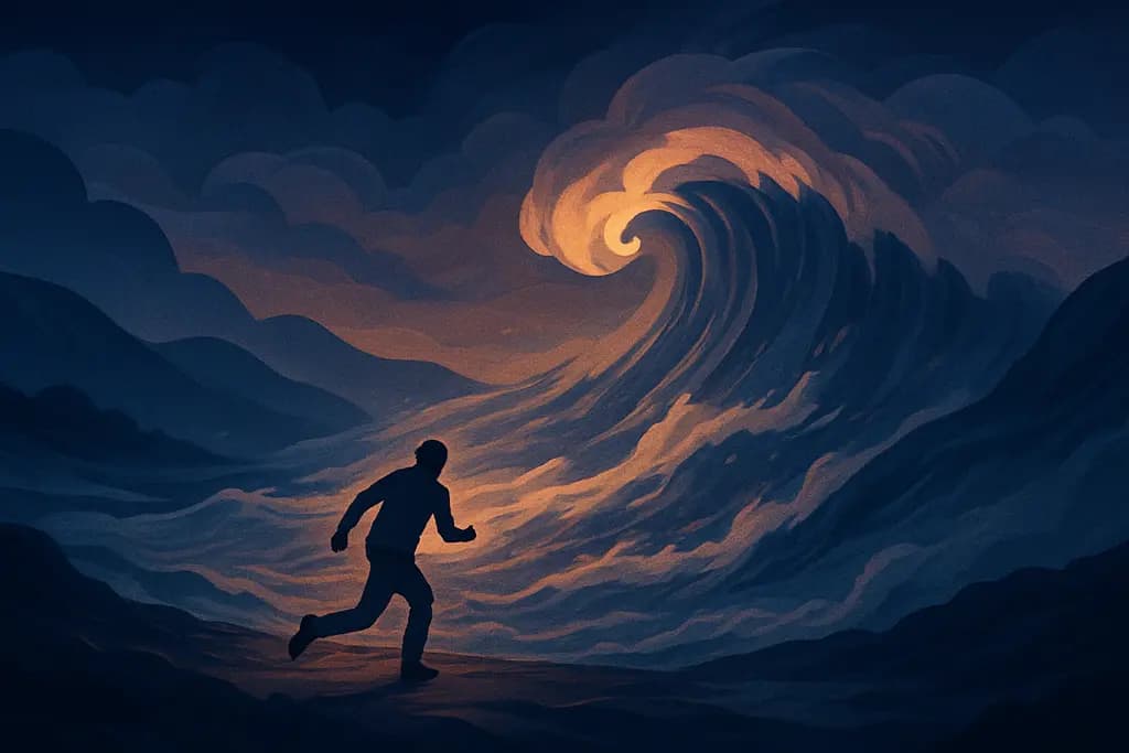 Dream illustration: flash flood chasing me