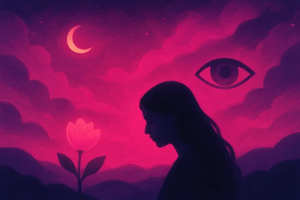 Dream illustration: Fluorescent pink sky