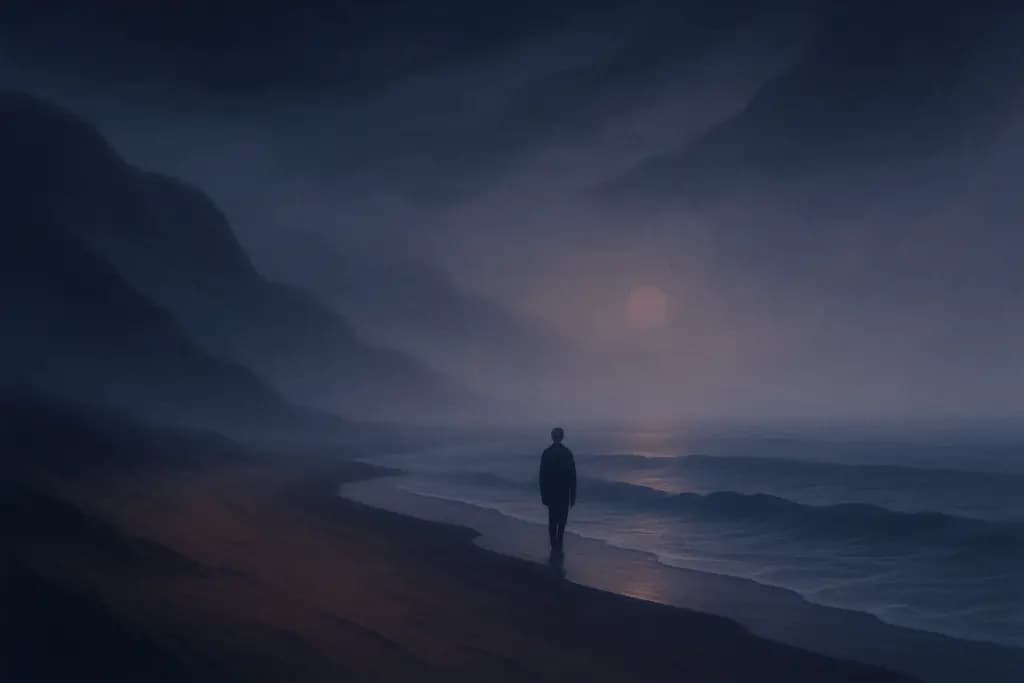 Dream illustration: Foggy Beach
