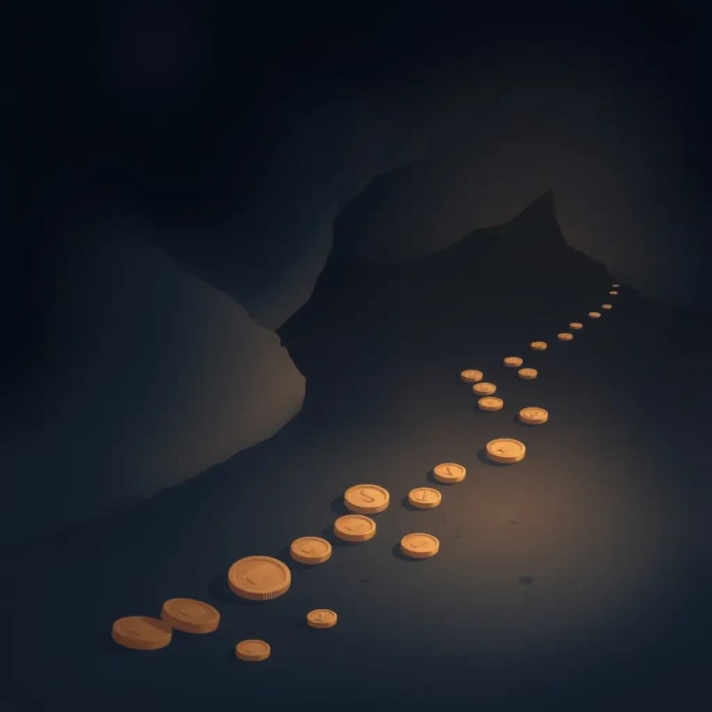 Dream illustration: Following trail of dropped coins