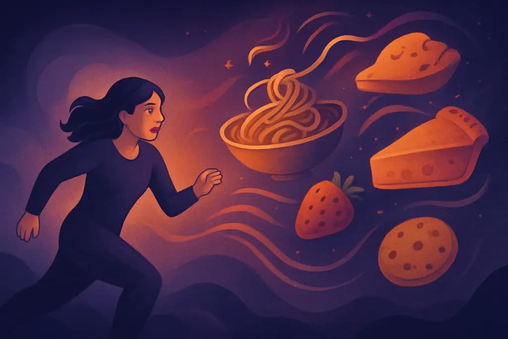 Dream illustration: food that tastes like vivid memories chasing me