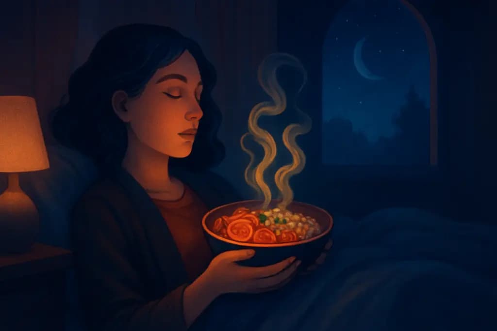 Dream illustration: food that tastes like vivid memories in bed