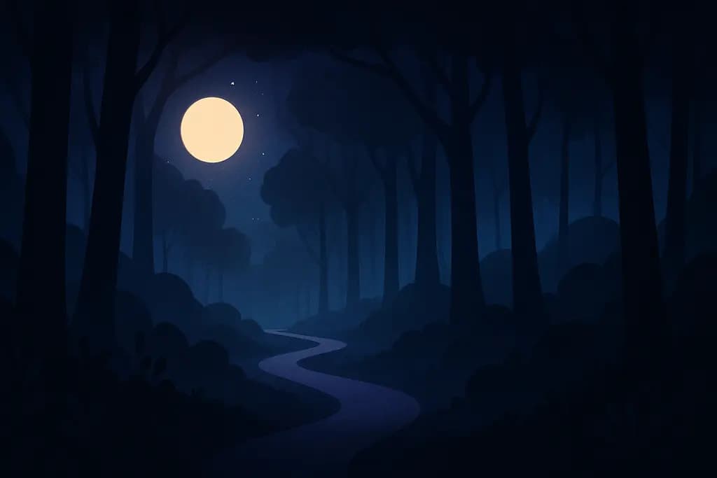 Dream illustration: Forest at night