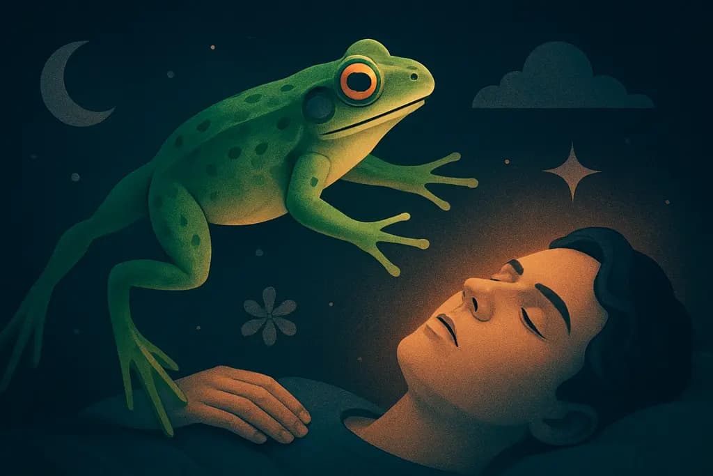 Dream illustration: Frog jumping on you