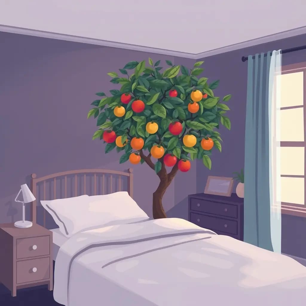 Dream illustration: Fruit tree in bedroom