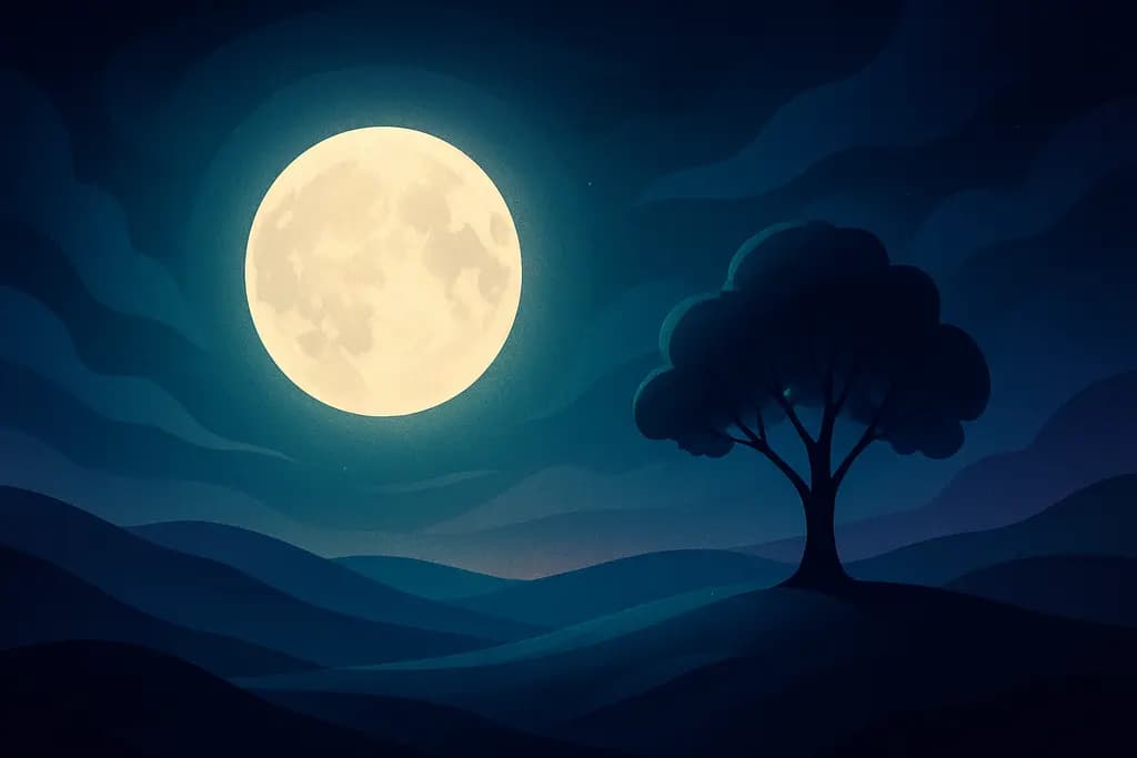 Dream illustration: Full moon or bright moonlight