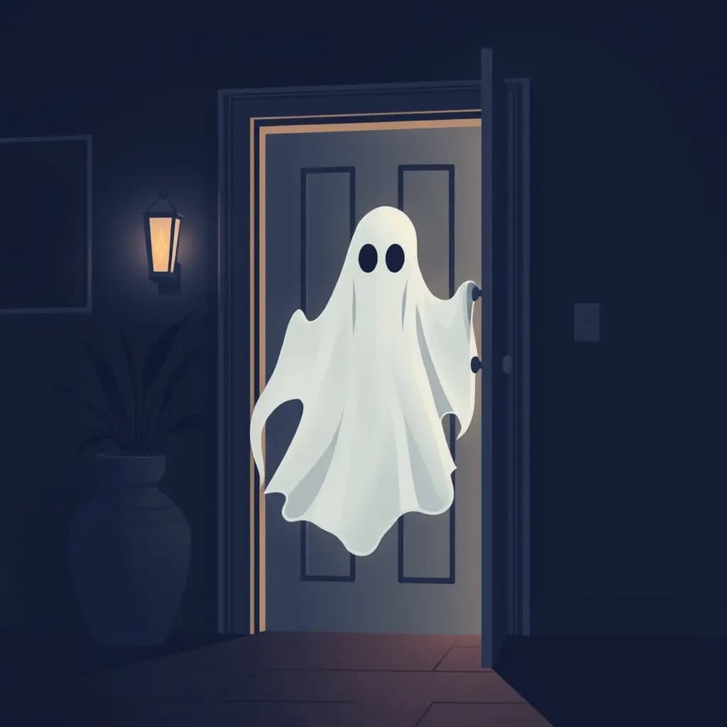 Dream illustration: Ghost knocking on door