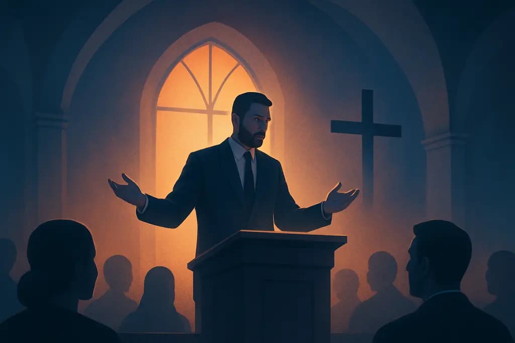 Dream illustration: giving a sermon at a church service dream