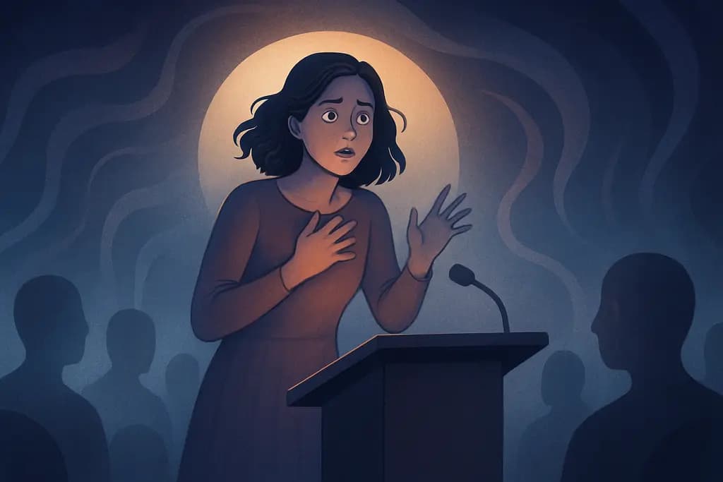 Dream illustration: Giving a speech and freezing up dream