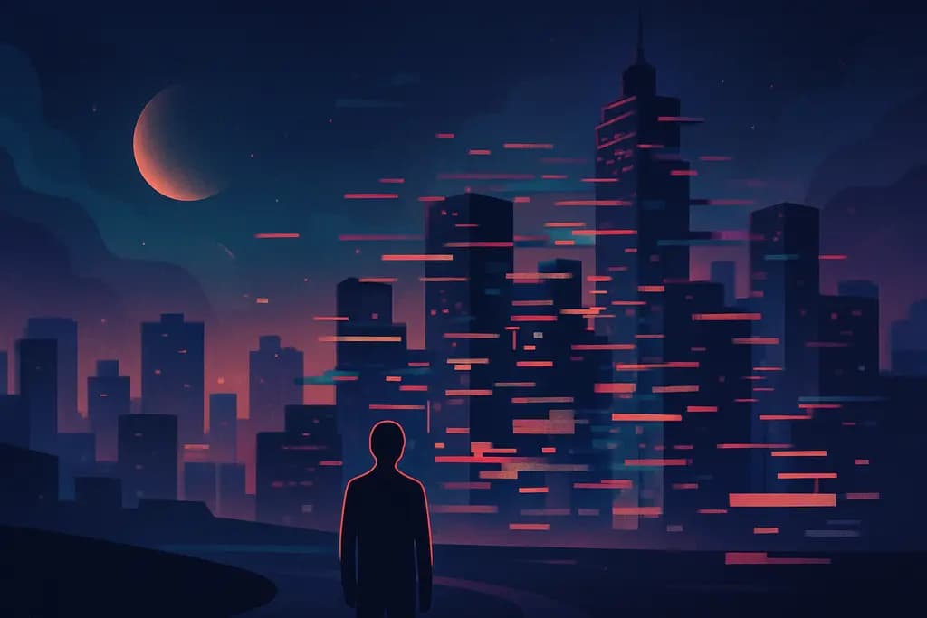 Dream illustration: Glitching Virtual City