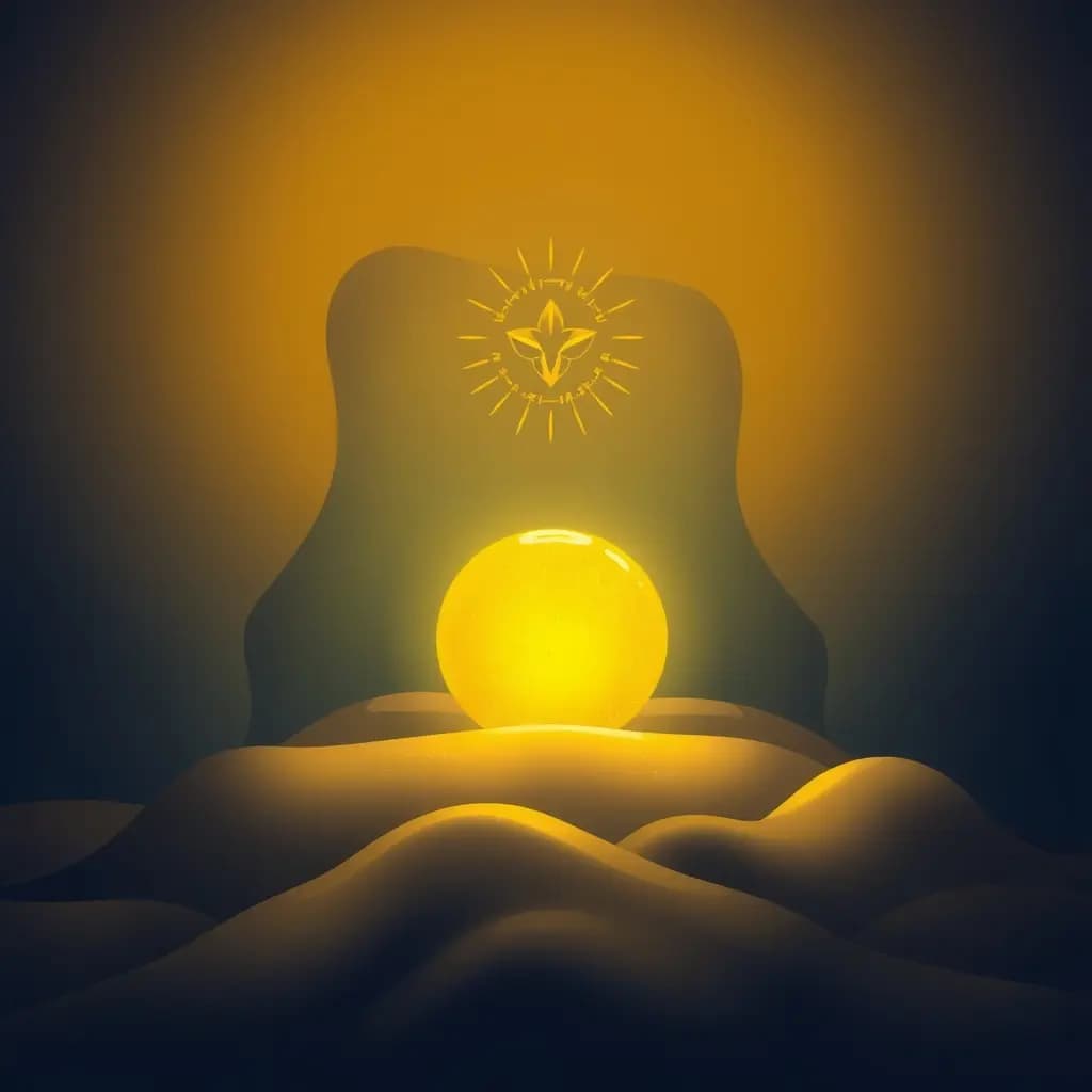 Dream illustration: Golden glowing object