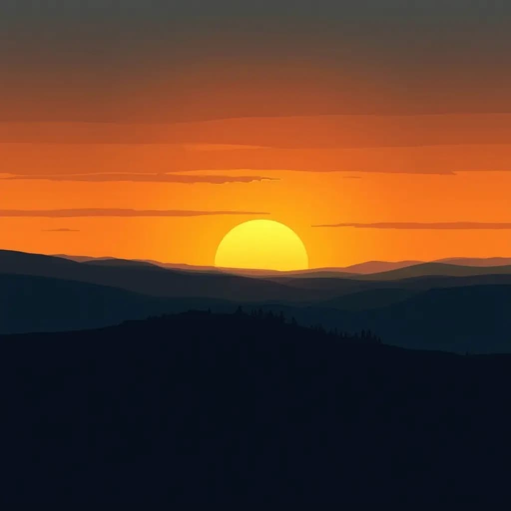 Dream illustration: Golden sunset