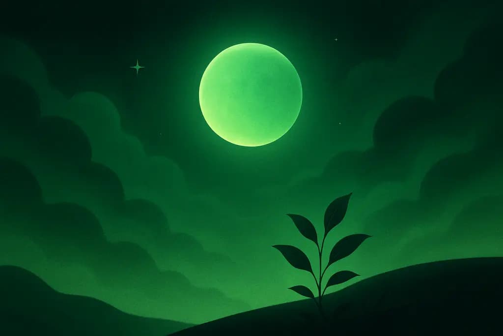 Dream illustration: Green sky