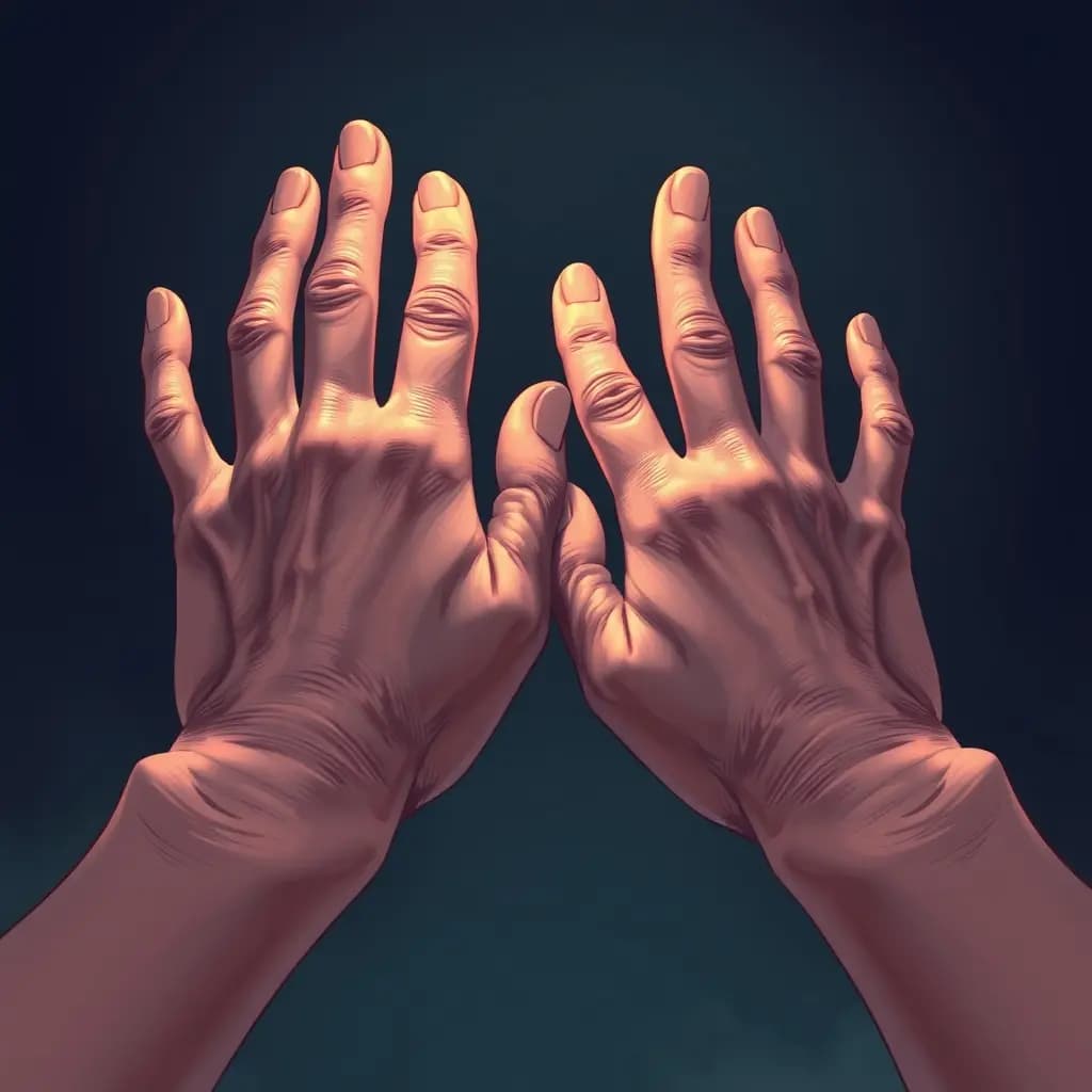 Dream illustration: Hands aged overnight
