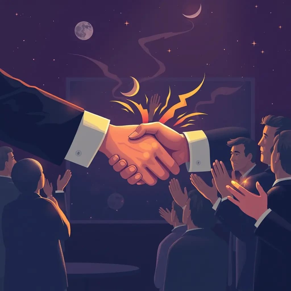Dream illustration: Handshake turns into applause