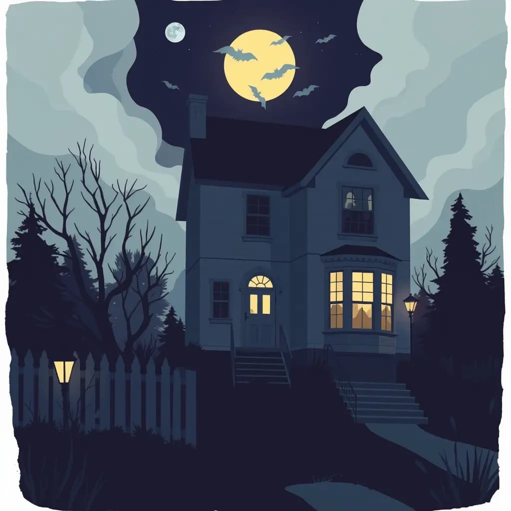 Dream illustration: Haunted house next door