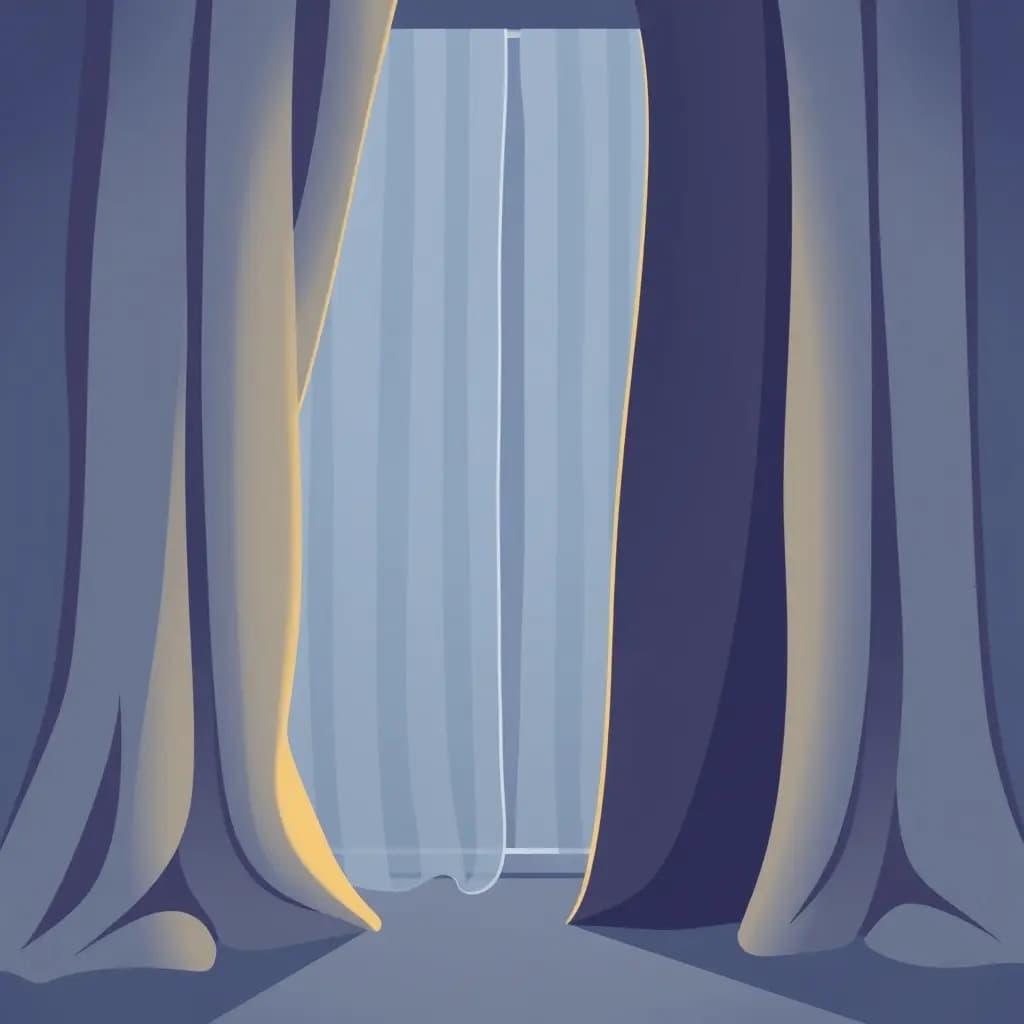 Dream illustration: Hiding behind curtains