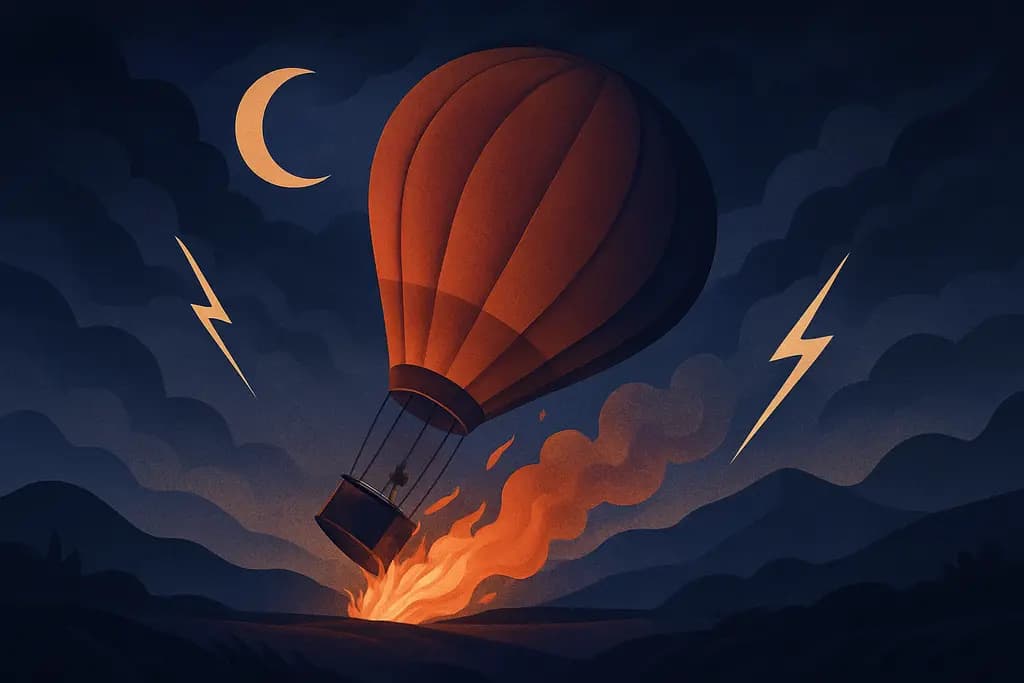 Dream illustration: hot air balloon ride crash dream meaning