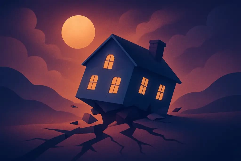 Dream illustration: House Collapsing