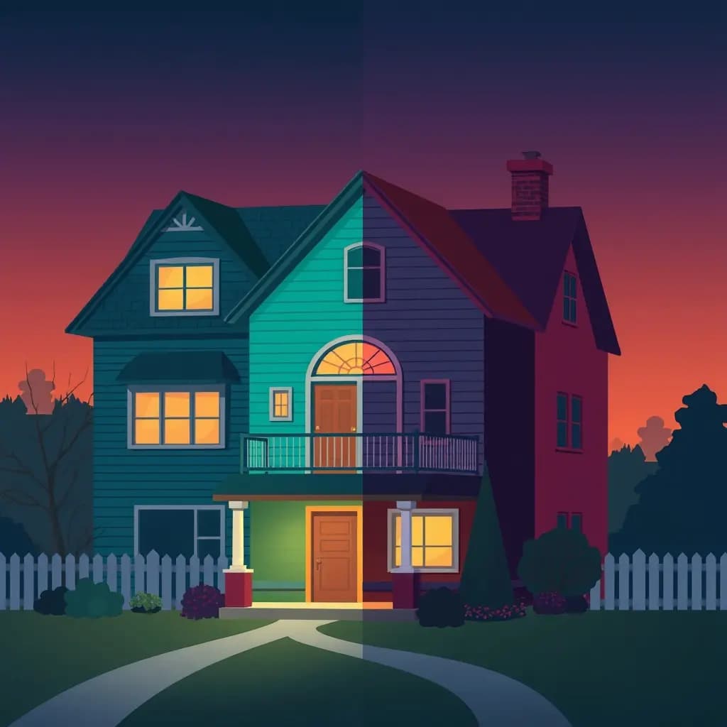 Dream illustration: House colors changing nightly